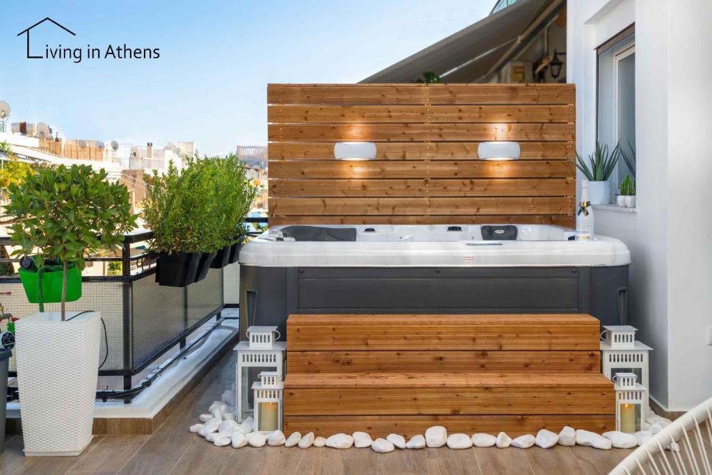 Attiki Apartment | Contemporary Penthouse with Jacuzzi, 360 Acropolis View