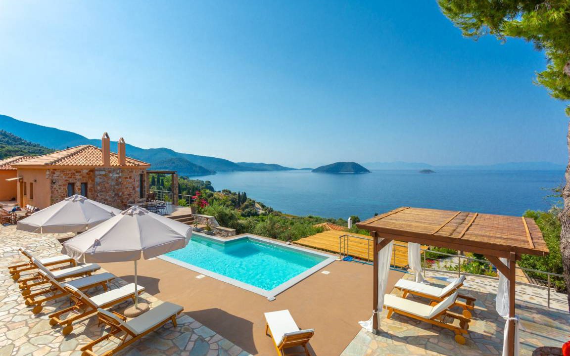 Xanthi Region Villa | Villa Diona: Large Private Pool, Walk to Beach, Sea Views, A/C, WiFi