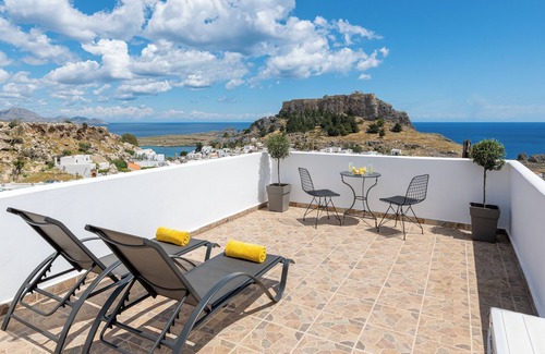 Lindos Apartment | Flora Studios with Acropolis View