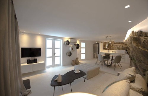 Tourlos House | My Rental Homes - Suite Amethyst, in Tourlos area, with shared pool, sea view