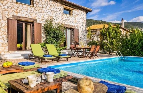 Marantochori Villa | A private, luxury, stoned built villa with its own swimming pool.
