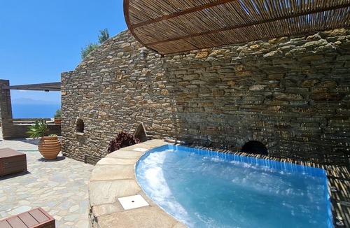Megas Yialos-Nites House | Andros Serenity-Adults Only-Sea view-pool/jacuzzi stone residence