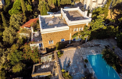 Megas Yialos-Nites Villa | ANEZAS MANSION (stone-built traditional tower house Andros Island-Greece)