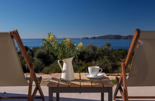 Marantochori Villa | ELYANE VILLAS 3 Luxury Seafront villa with panoramic sea views nr Ammoussa Beach