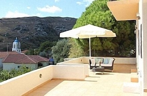 Steniai Apartment | Flat in Stenies near capital of Andros, Greece, amazing views of village and sea