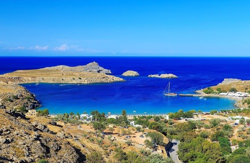 Lindos Apartment | Flora Studios with Acropolis View