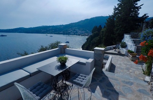 Skiathos Town House | Fully equipped seafront house with spectacular seaview & small beach right below