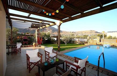 Pefkos Villa | Holiday Villa with Pool, Gardens & Panoramic Views from the Roof Terrace