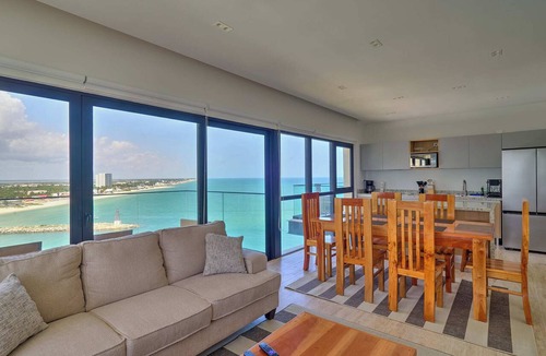 Progreso Municipality Apartment | Luxury Oceanfront Condo | Marina Resort | 3BR | Pools | Sleeps 10