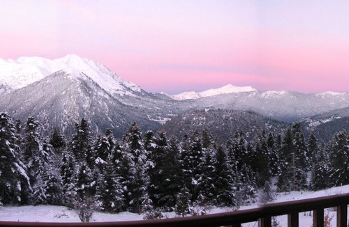 Potamia Ski Chalet | Splendid mountain view,private,1300 m altitude, into deep fir forest and river
