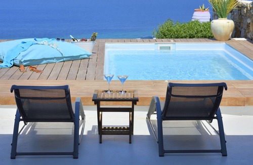Panormos Villa | View of Panormos bay, private swimming pool, 700m from the organized beach