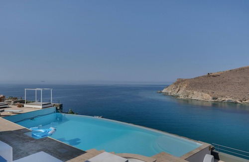 Syros Villa | Villa "Blueros - Main" with Sea View, Shared Pool & Wi-Fi