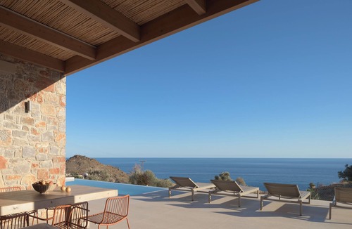 Lentas Villa | Votsalo Villa, with Pool, SeaViews, close to beach